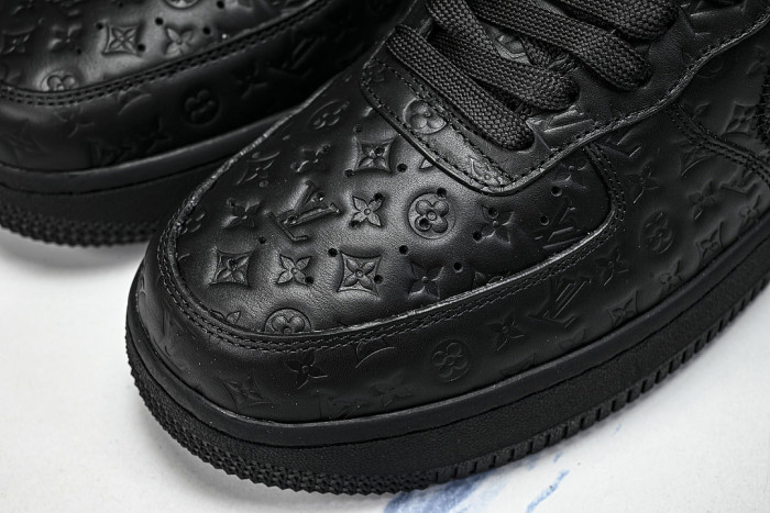 AIR FORCE 1 LOW LACE UP CASUAL SNEAKERS BLACK/INKINESS