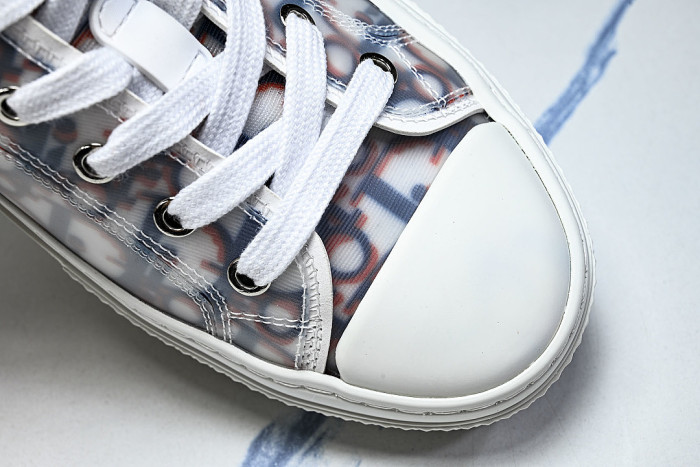 MEN'S LOW TOP PRINT B23 LACE UP FLAT SHOES COMBINED WITH CASUAL SPORTS SHOES BLUE/WHITE