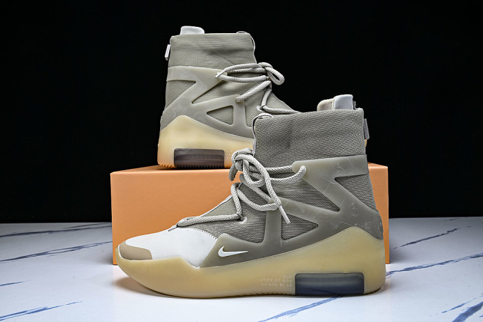 AR4237-900 AIR FEAR OF GOD 1 FOG CO BRANDED HIGH STREET OATS LIGHT GRAY/GREY