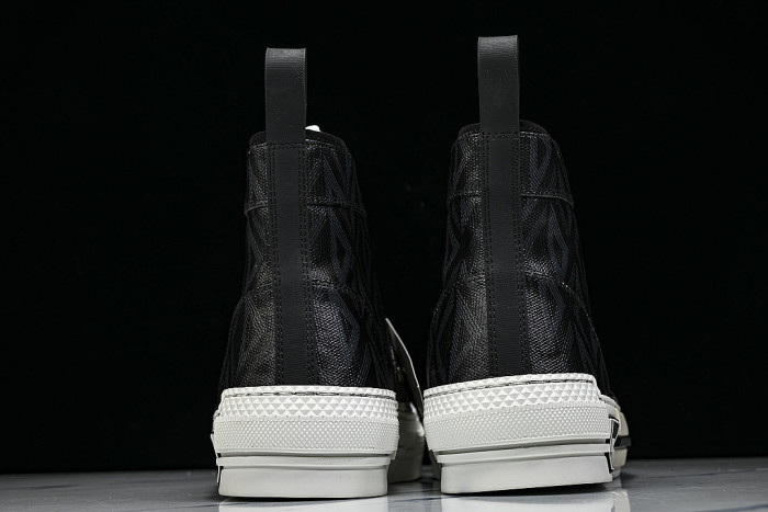 NEW STYLE MEN'S AND WOMEN'S SHOES OBLIQUE PRINTING B23 HIGH TOP SPORTS SHOES BLACK/INKINESS