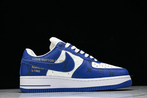 AIR FORCE 1 LOW LACE UP CASUAL SNEAKERS KLEIN BLUE/DARK BLUE