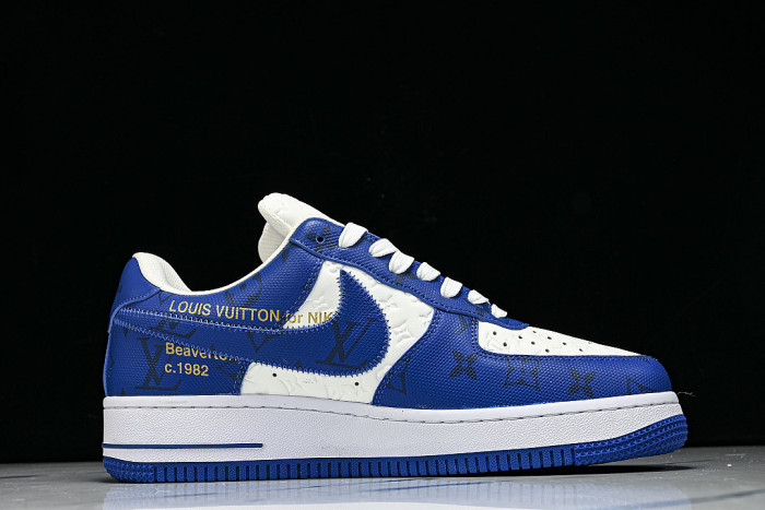 AIR FORCE 1 LOW LACE UP CASUAL SNEAKERS KLEIN BLUE/DARK BLUE