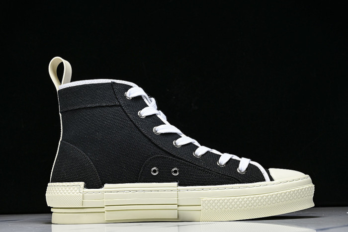 NEW STYLE MEN'S AND WOMEN'S SHOES OBLIQUE PRINTING B23 HIGH TOP SPORTS SHOES BLACK/INKINESS