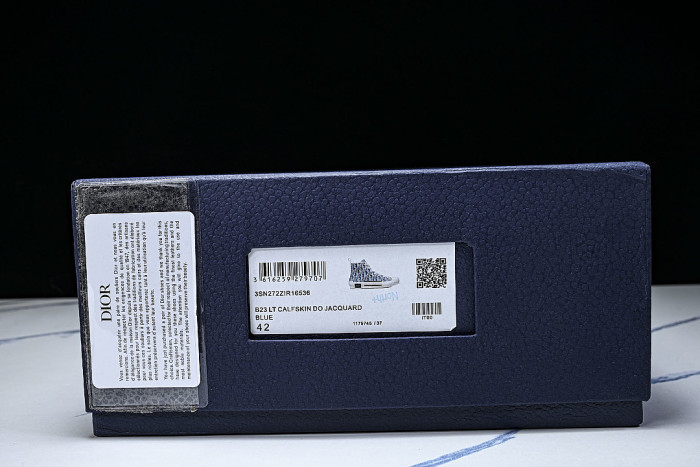 OBLIQUE HIGH-TOP SPORTS SHOES WHITE/BLUE