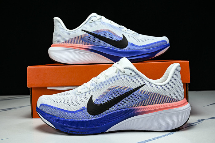 IB1873-105 AIR ZOOM PEGASUS 42 WEAR-RESISTANT RUNNING SHOES WHITE/BLUE/ORANGE