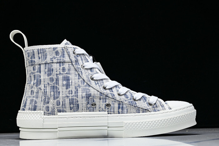 OBLIQUE HIGH-TOP SPORTS SHOES WHITE/BLUE