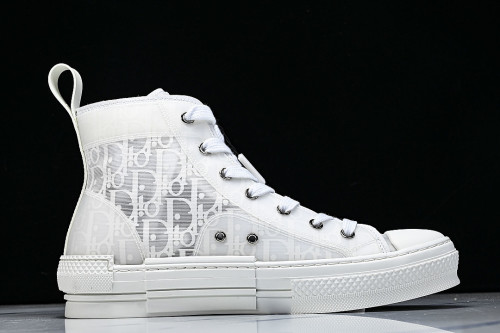 OBLIQUE HIGH-TOP SPORTS SHOES WHITE/BLACK/WHITE