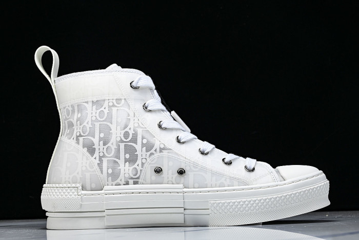 OBLIQUE HIGH-TOP SPORTS SHOES WHITE/BLACK/WHITE