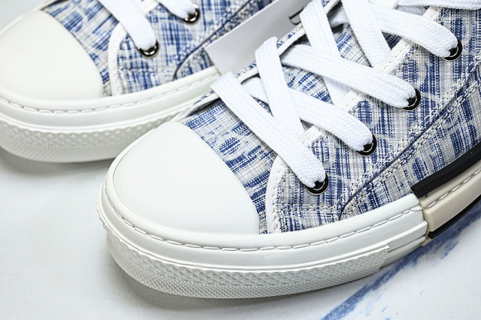 OBLIQUE HIGH-TOP SPORTS SHOES WHITE/BLUE