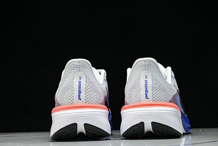 IB1873-105 AIR ZOOM PEGASUS 42 WEAR-RESISTANT RUNNING SHOES WHITE/BLUE/ORANGE