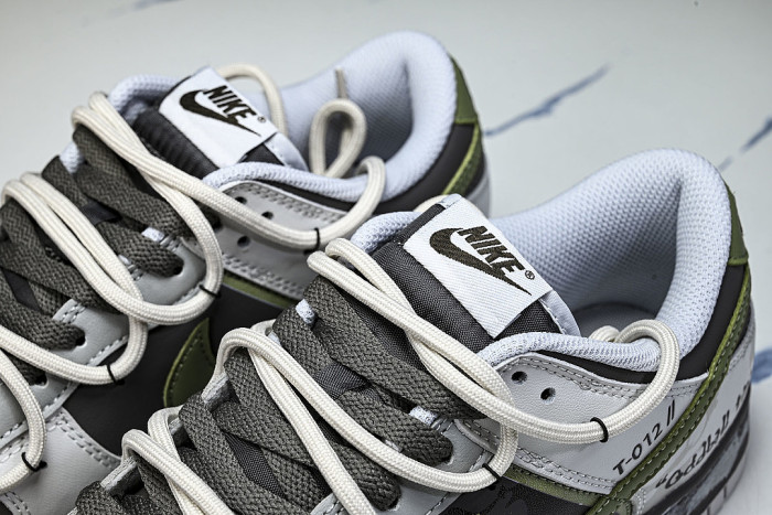 HF5441-202 SB DUNK LOW CASUAL SNEAKERS WHITE/BROWN/GREEN
