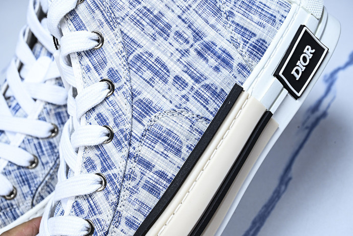 OBLIQUE HIGH-TOP SPORTS SHOES WHITE/BLUE