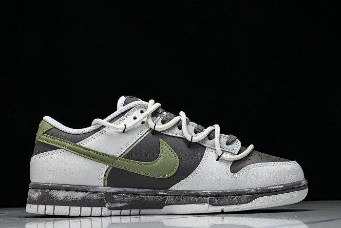 HF5441-202 SB DUNK LOW CASUAL SNEAKERS WHITE/BROWN/GREEN