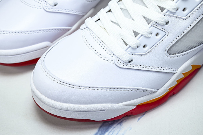 IV5678-102 JORDAN 5 RETRO WHITE/SUNSET/FIRE RED/BLACK