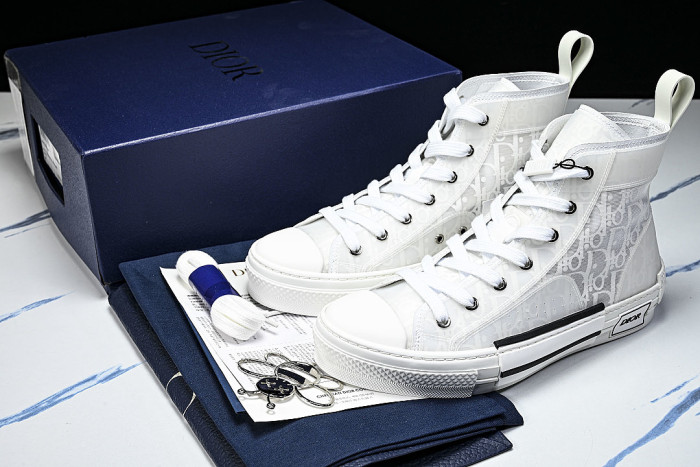 OBLIQUE HIGH-TOP SPORTS SHOES WHITE/BLACK/WHITE