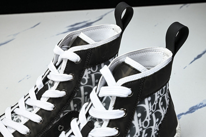 OBLIQUE HIGH-TOP SPORTS SHOES BLACK/WHITE