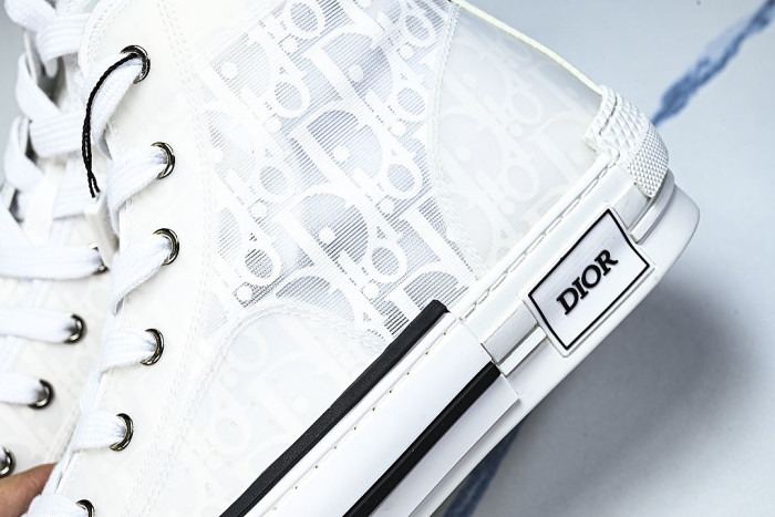 OBLIQUE HIGH-TOP SPORTS SHOES WHITE/BLACK/WHITE
