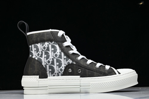 OBLIQUE HIGH-TOP SPORTS SHOES BLACK/WHITE