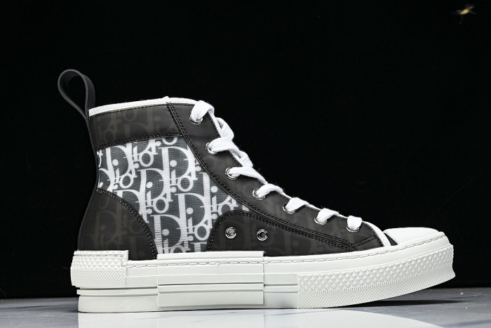 OBLIQUE HIGH-TOP SPORTS SHOES BLACK/WHITE
