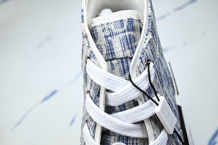 OBLIQUE HIGH-TOP SPORTS SHOES WHITE/BLUE