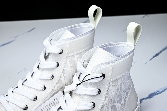 OBLIQUE HIGH-TOP SPORTS SHOES WHITE/BLACK/WHITE