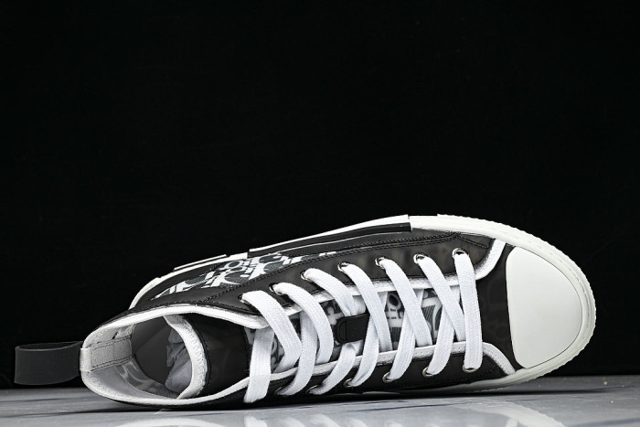 OBLIQUE HIGH-TOP SPORTS SHOES BLACK/WHITE