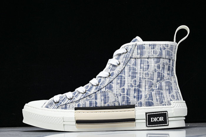 OBLIQUE HIGH-TOP SPORTS SHOES WHITE/BLUE