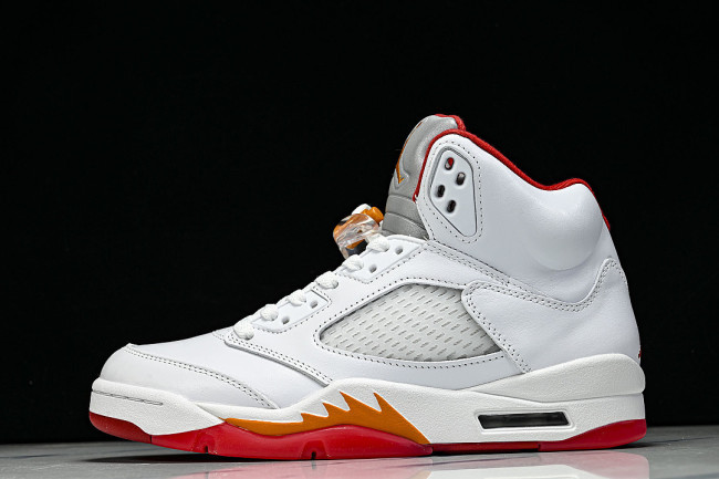 IV5678-102 JORDAN 5 RETRO WHITE/SUNSET/FIRE RED/BLACK