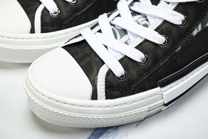 OBLIQUE HIGH-TOP SPORTS SHOES BLACK/WHITE