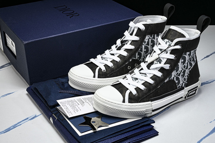 OBLIQUE HIGH-TOP SPORTS SHOES BLACK/WHITE