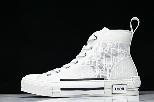 OBLIQUE HIGH-TOP SPORTS SHOES WHITE/BLACK/WHITE