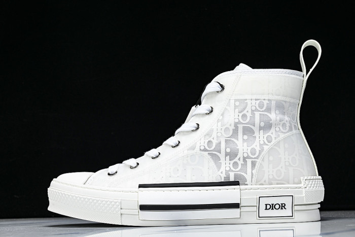 OBLIQUE HIGH-TOP SPORTS SHOES WHITE/BLACK/WHITE