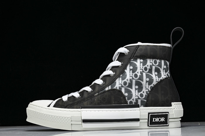 OBLIQUE HIGH-TOP SPORTS SHOES BLACK/WHITE