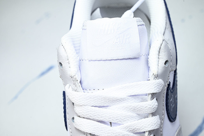 CZ0270-106 AIR FORCE 1 07 LOW CASUAL SNEAKERS WHITE/GREY/BLUE