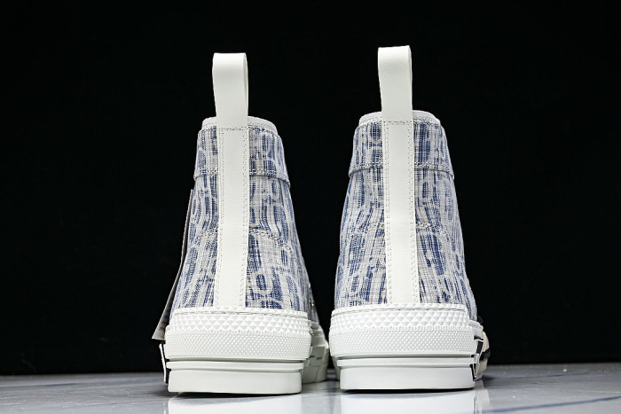 OBLIQUE HIGH-TOP SPORTS SHOES WHITE/BLUE