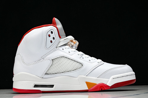 IV5678-102 JORDAN 5 RETRO WHITE/SUNSET/FIRE RED/BLACK