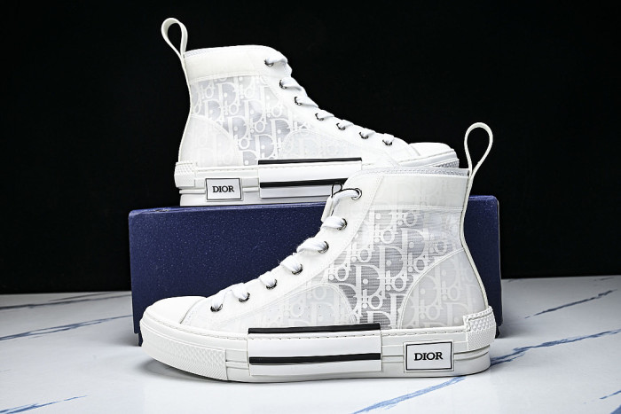 OBLIQUE HIGH-TOP SPORTS SHOES WHITE/BLACK/WHITE