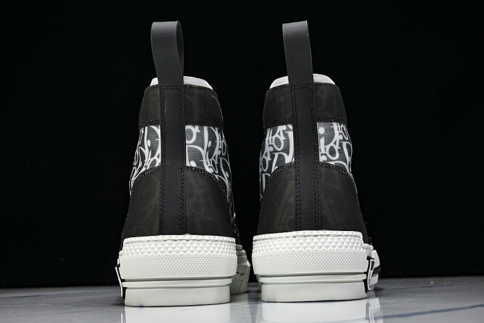 OBLIQUE HIGH-TOP SPORTS SHOES BLACK/WHITE