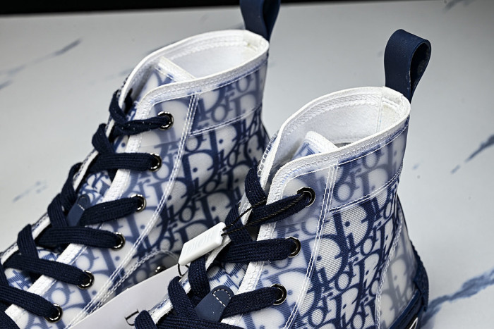 OBLIQUE HIGH-TOP SPORTS SHOES WHITE/BLUE