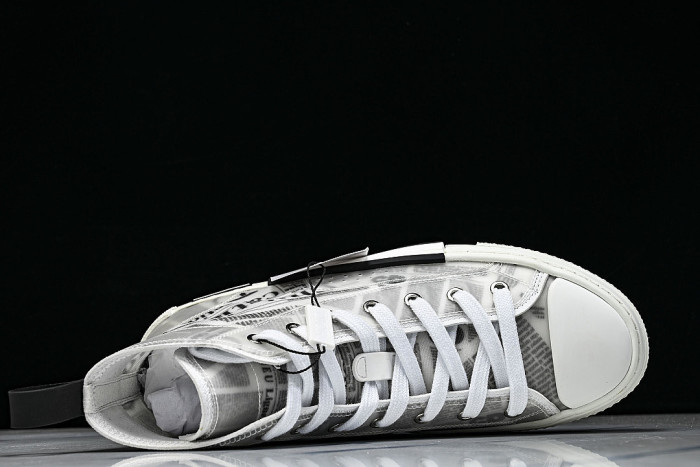 OBLIQUE HIGH-TOP SPORTS SHOES GREY/WHITE/GREY