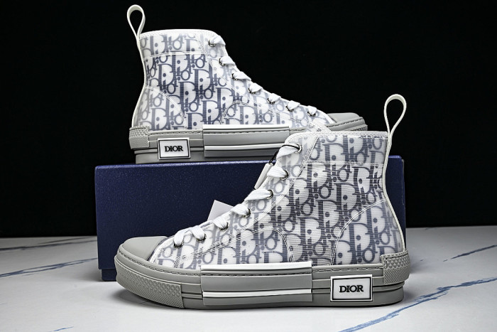 OBLIQUE HIGH-TOP SPORTS SHOES WHITE/BLUE/RED