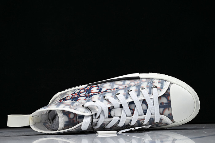 OBLIQUE HIGH-TOP SPORTS SHOES WHITE/BLUE