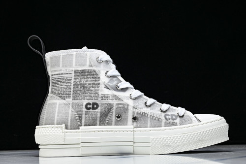 OBLIQUE HIGH-TOP SPORTS SHOES GREY/WHITE/GREY
