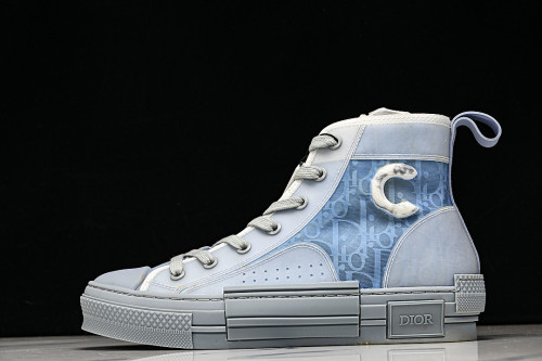 OBLIQUE HIGH-TOP SPORTS SHOES BLUE/BLUE/BLUE