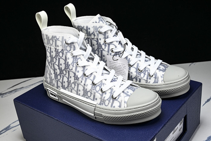 OBLIQUE HIGH-TOP SPORTS SHOES WHITE/BLUE/RED