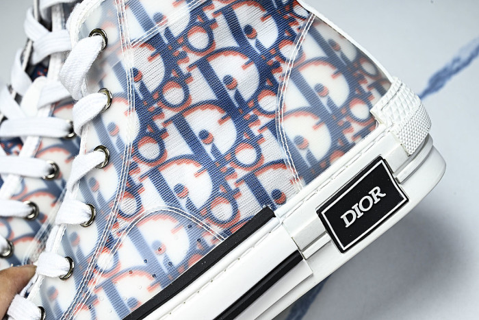 OBLIQUE HIGH-TOP SPORTS SHOES WHITE/BLUE