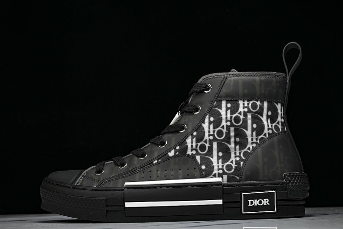 OBLIQUE HIGH-TOP SPORTS SHOES BLACK/WHITE/BLACK