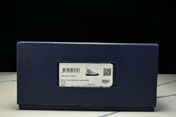 OBLIQUE HIGH-TOP SPORTS SHOES WHITE/BLUE