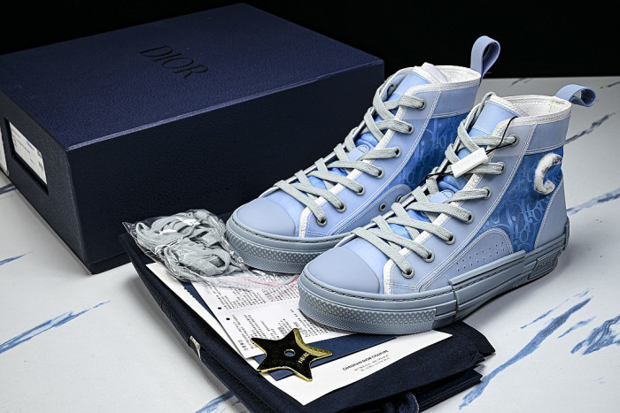 OBLIQUE HIGH-TOP SPORTS SHOES BLUE/BLUE/BLUE