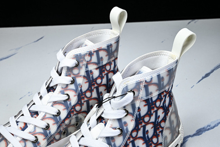 OBLIQUE HIGH-TOP SPORTS SHOES WHITE/BLUE